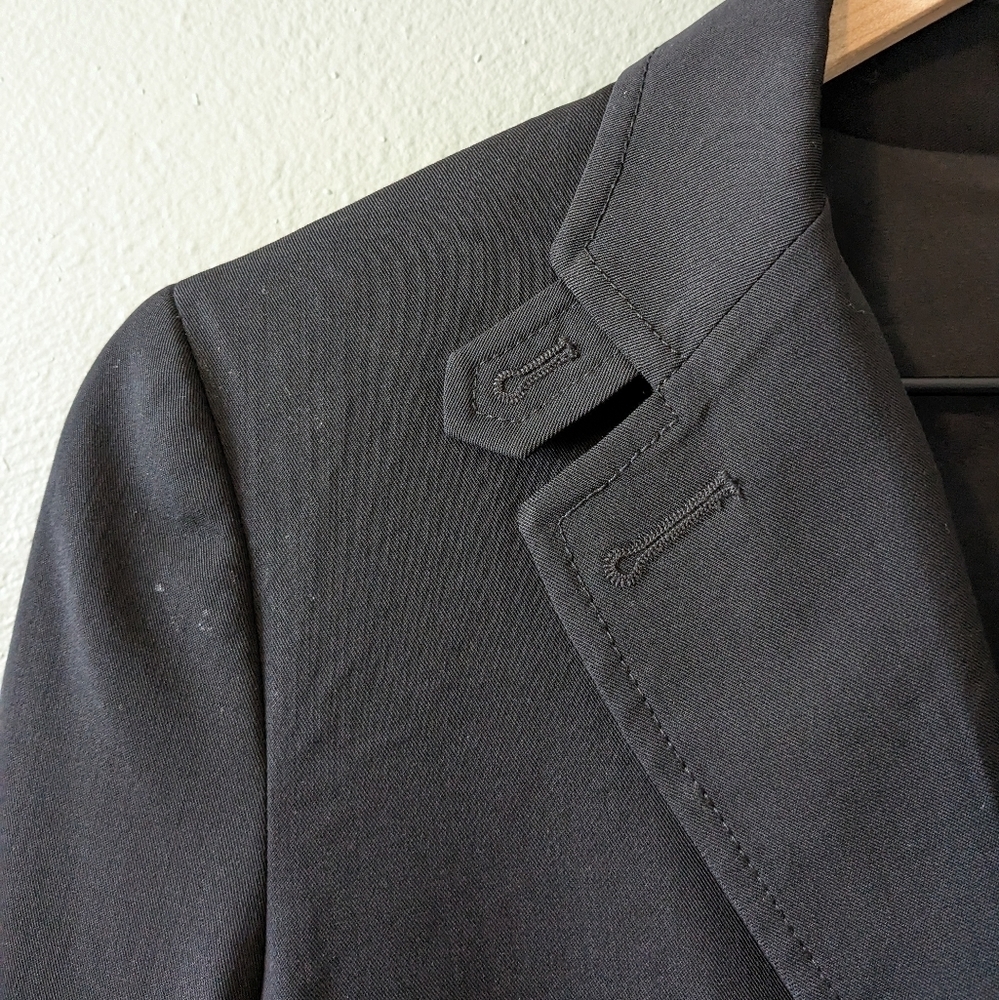 theory black wool blazer size 8 - Picture 3 of 7